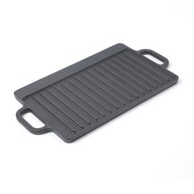 HAWOK Cast Iron Reversible Grill Rectangular Griddle 12.6x8 inch