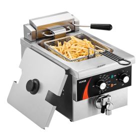 Commercial Electric Deep Fryer Countertop Deep Fryer 1750W 9Qt /8.5 L