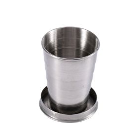Stainless Steel Folding Cup -304 Stainless Steel, Compact And Portable, Not Easy To Deform, Suitable For Travel, Camping Picnic, Outdoor Shot Gla (Option: Stainless steel folding cup)