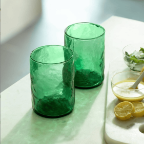 Green Midori Tumbler Glass Cup  Set Of 2 (Option: 2PCS)
